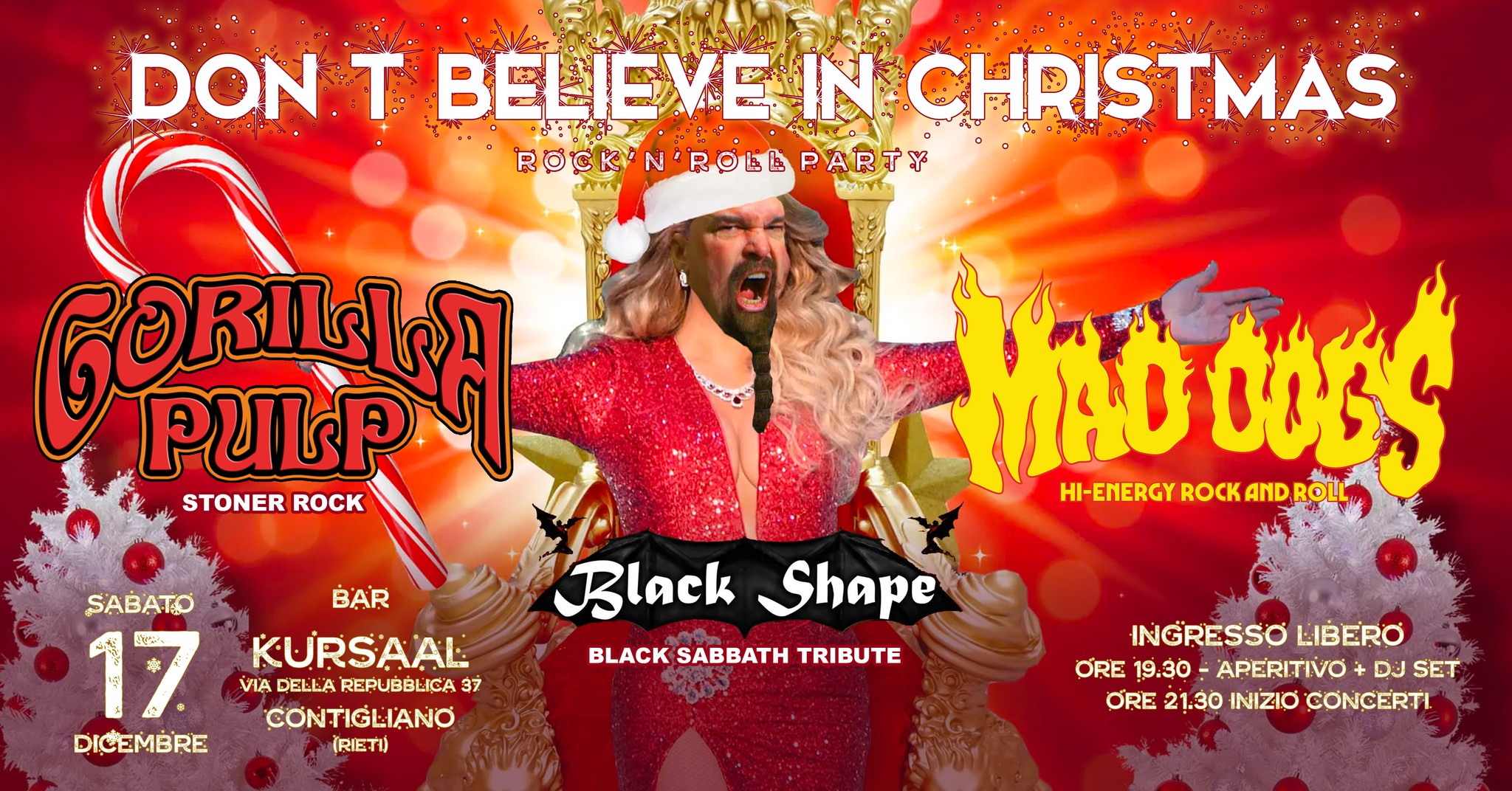 DON'T BELIEVE IN CHRISTMAS il rock'n'roll party, Sabato 17 Dicembre al